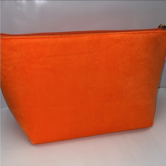 Juicy Couture Orange Velour Travel Cosmetics Bag - Picture 4 of 8